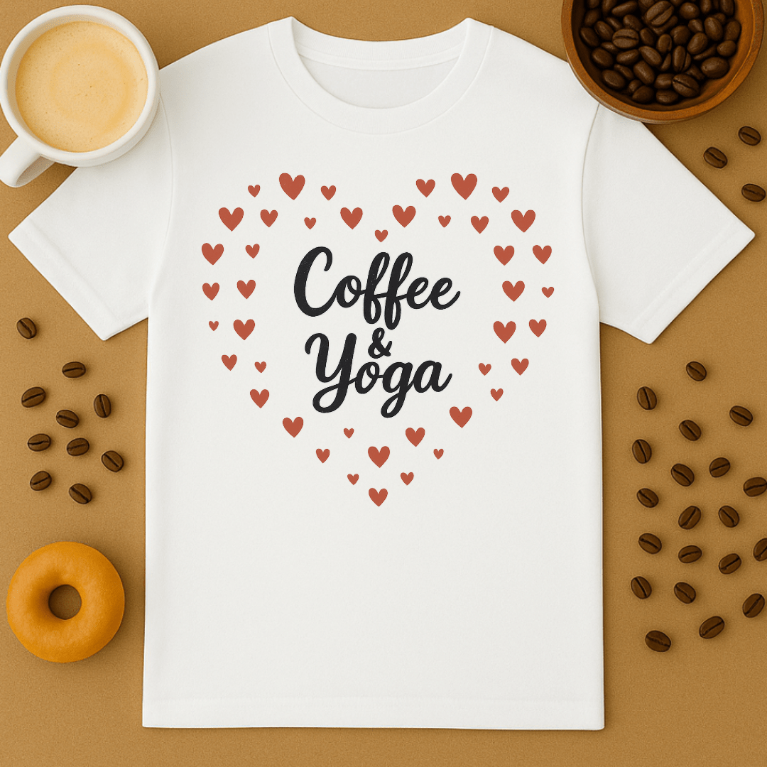 Coffee & Yoga Heart Tee