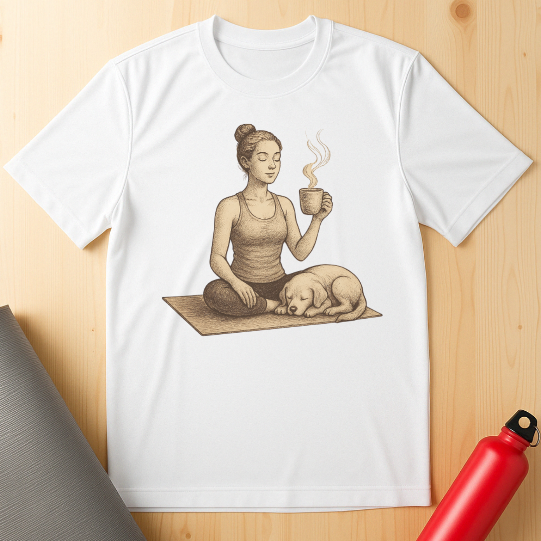 Vintage Style Coffee Yoga Tee