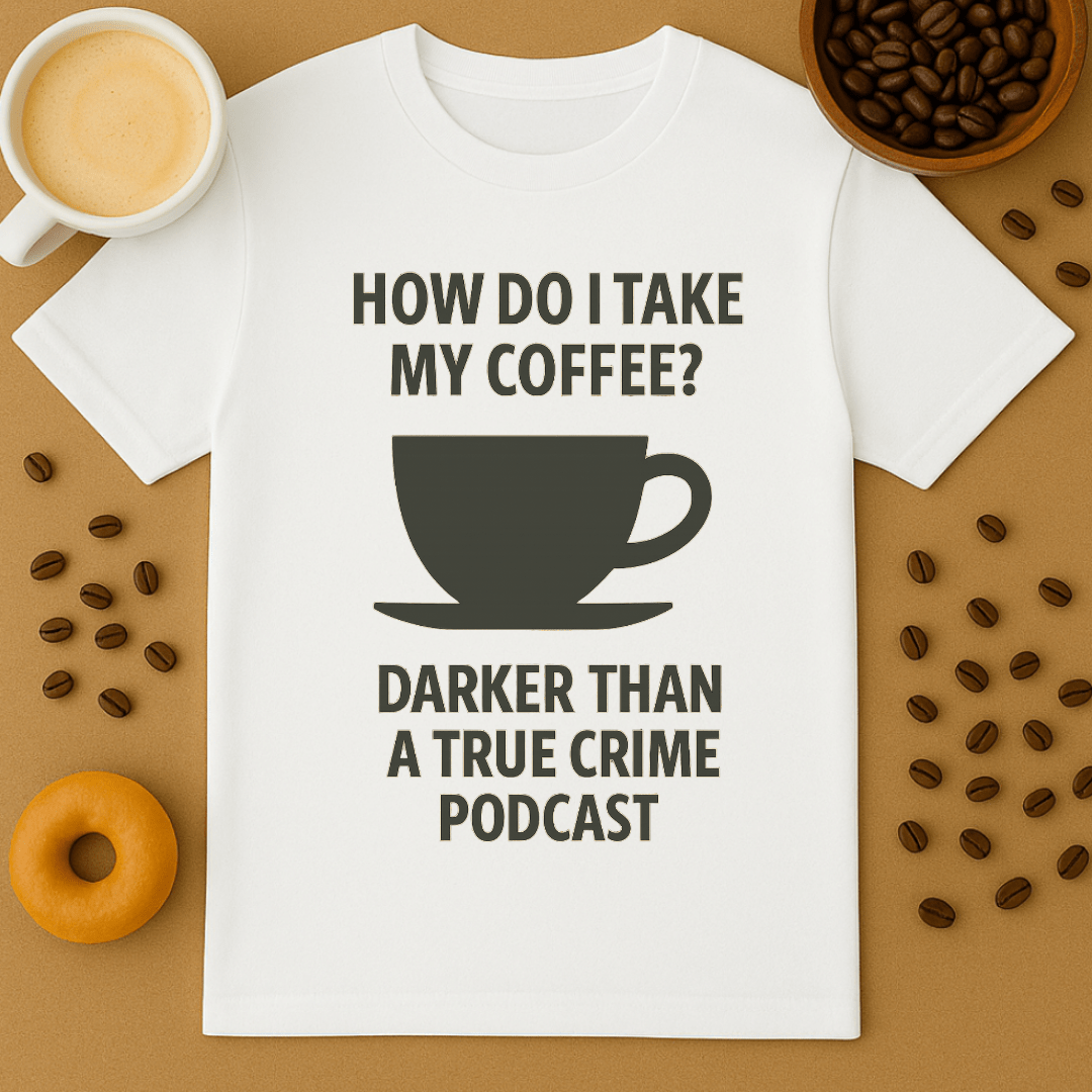 How Do I Take My Coffee? Darker Than A True Crime Podcast – Coffee Shirt