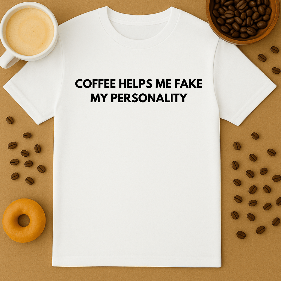 Coffee Helps Me Fake My Personality Tee