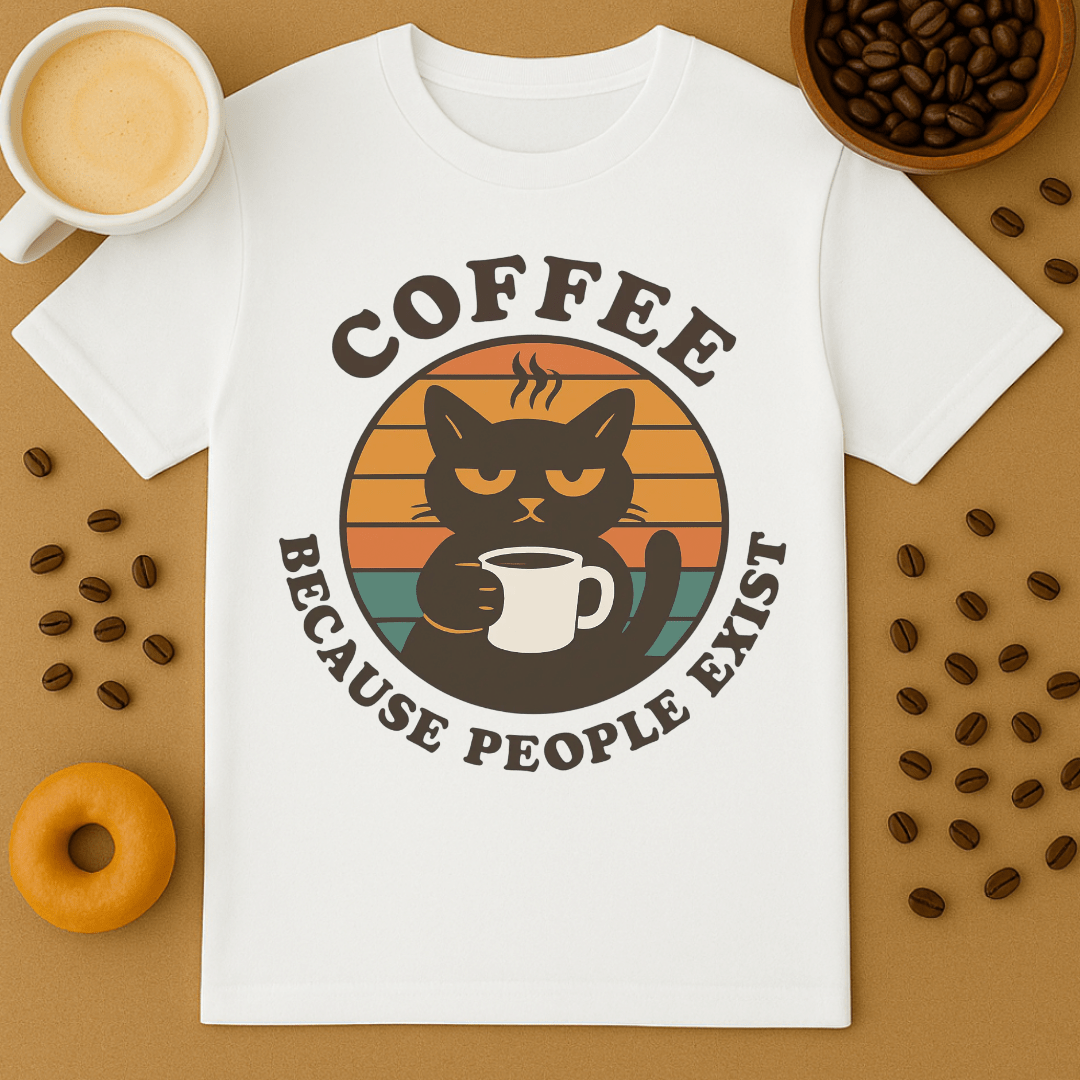 Coffee People People Exist Cat Shirt
