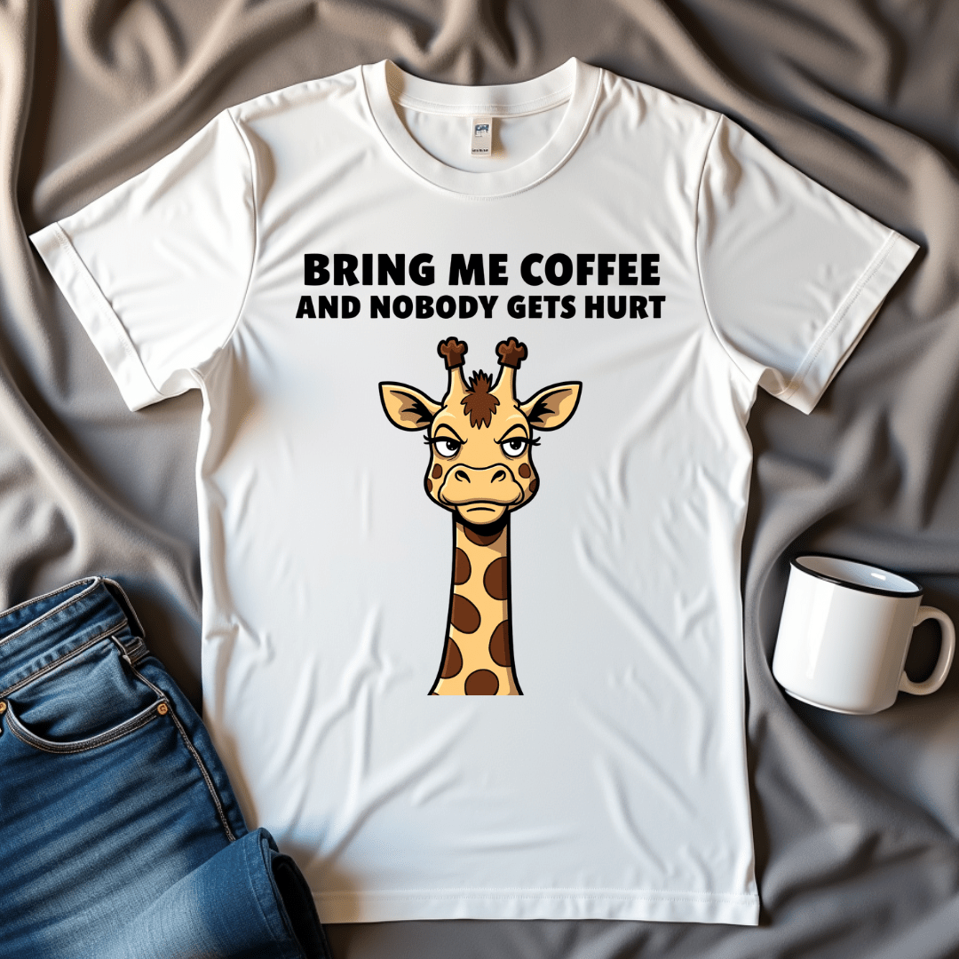 Bring Me Coffee And Nobody Gets Hurt Giraffe T-shirt