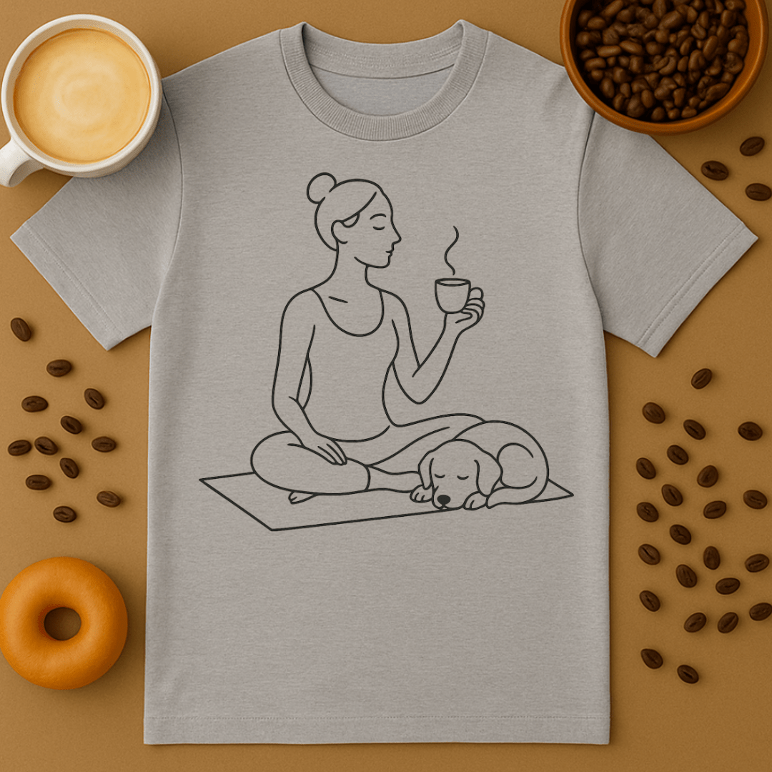 Yoga Line Art Dog Tee
