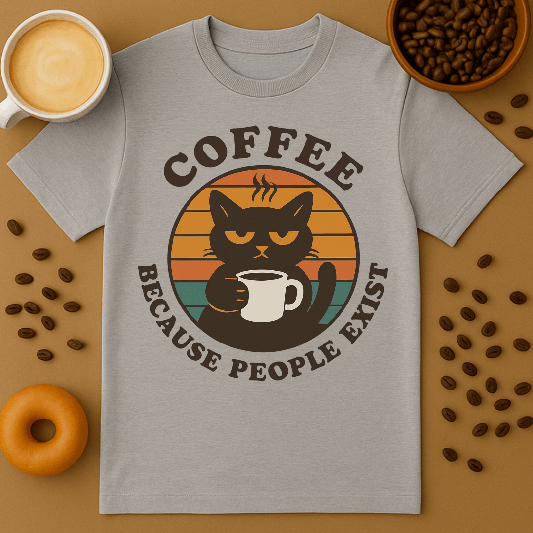 Coffee People People Exist Cat Shirt