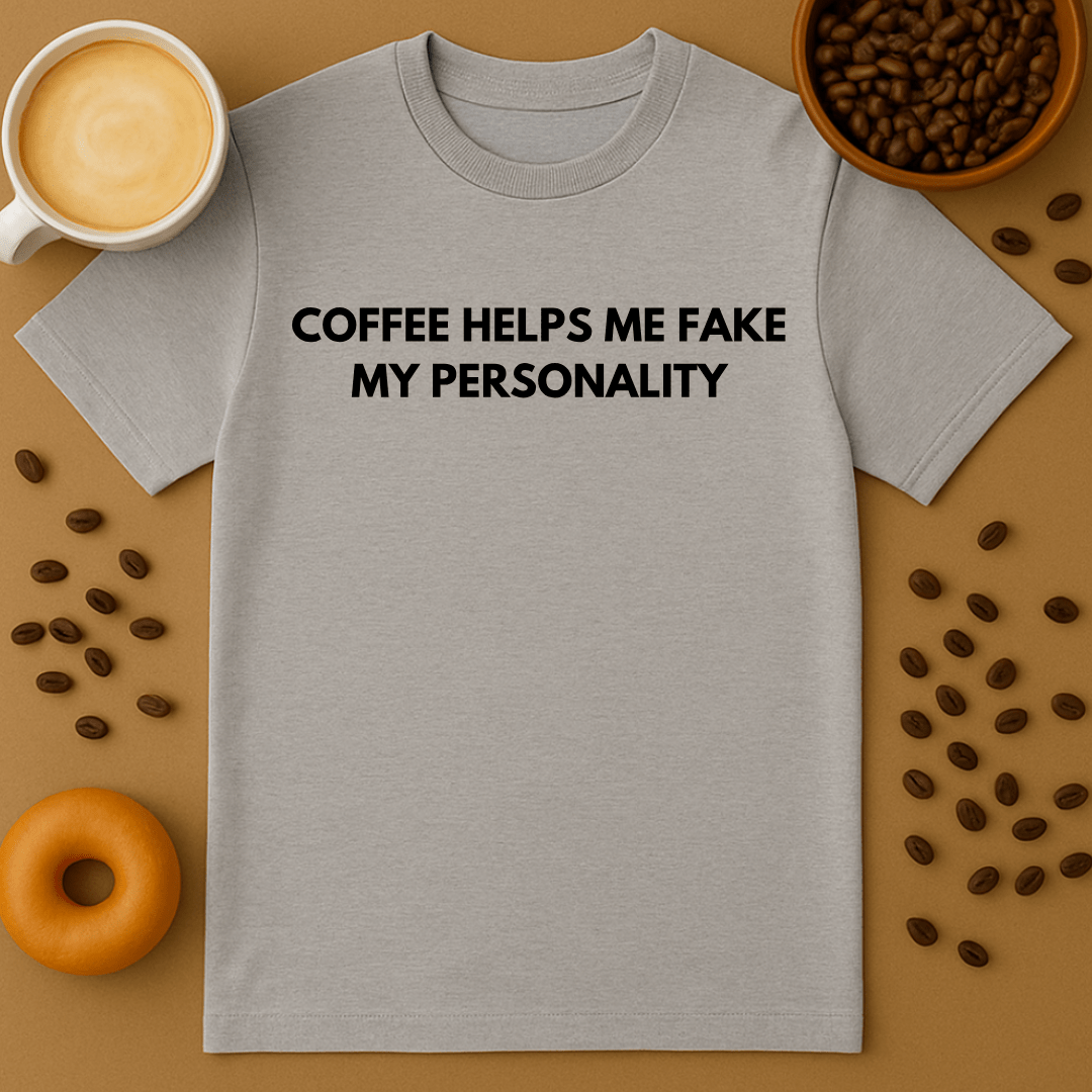 Coffee Helps Me Fake My Personality Tee