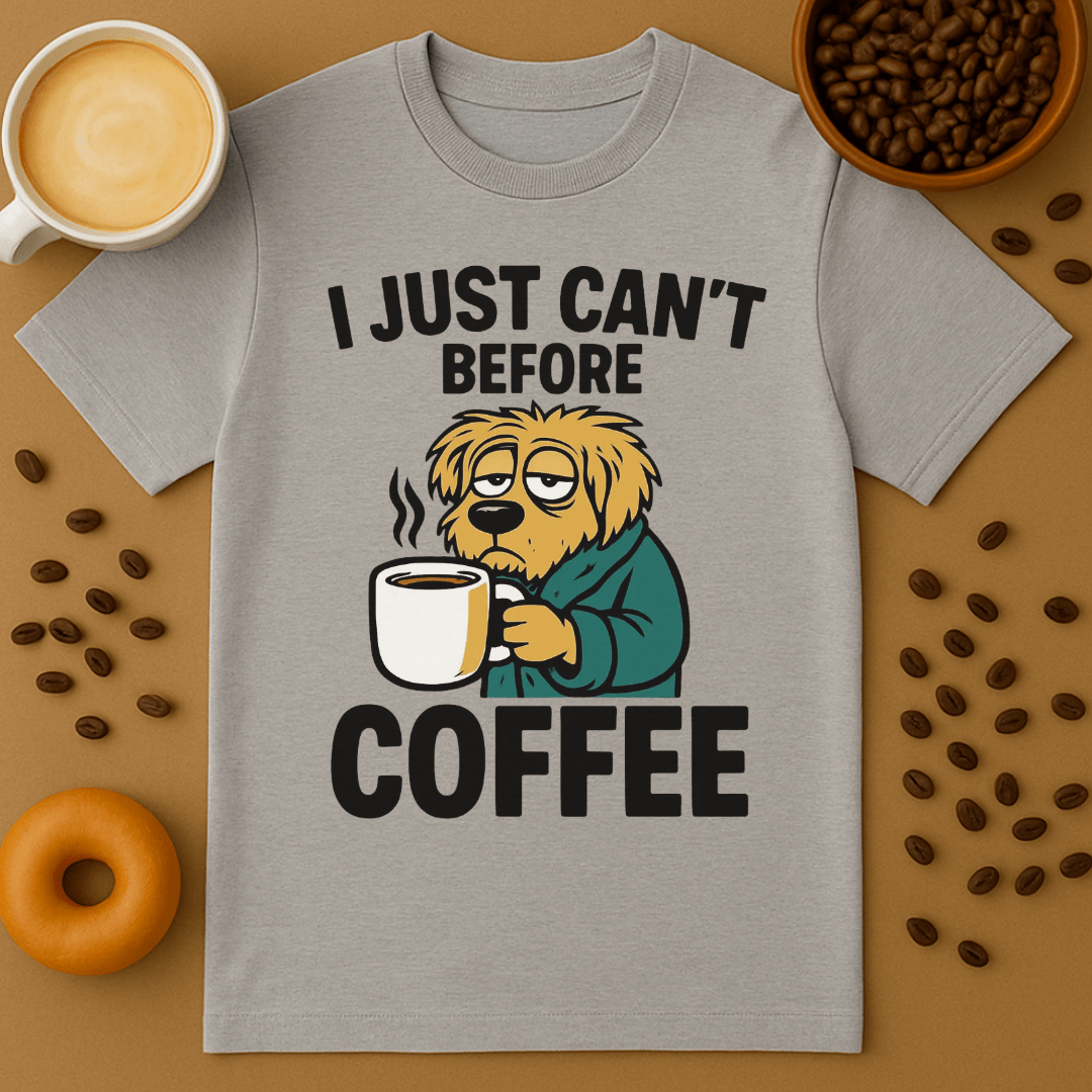 I Just Can't Before Coffee Graphic Tee
