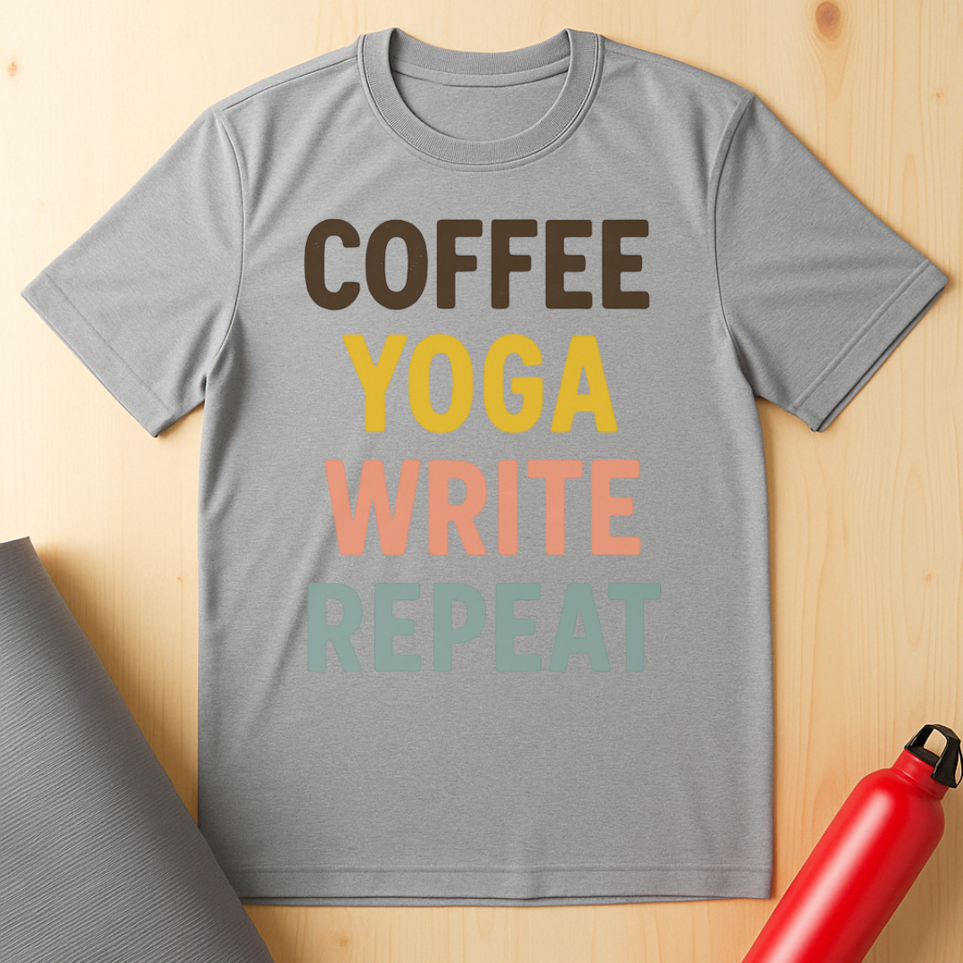 Coffee, Yoga, Write, Repeat Unisex Tee