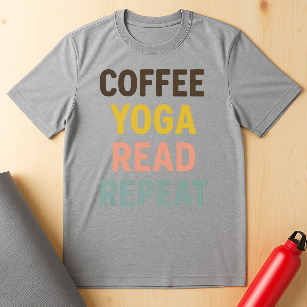 Coffee, Yoga, Read, Repeat Unisex Tee