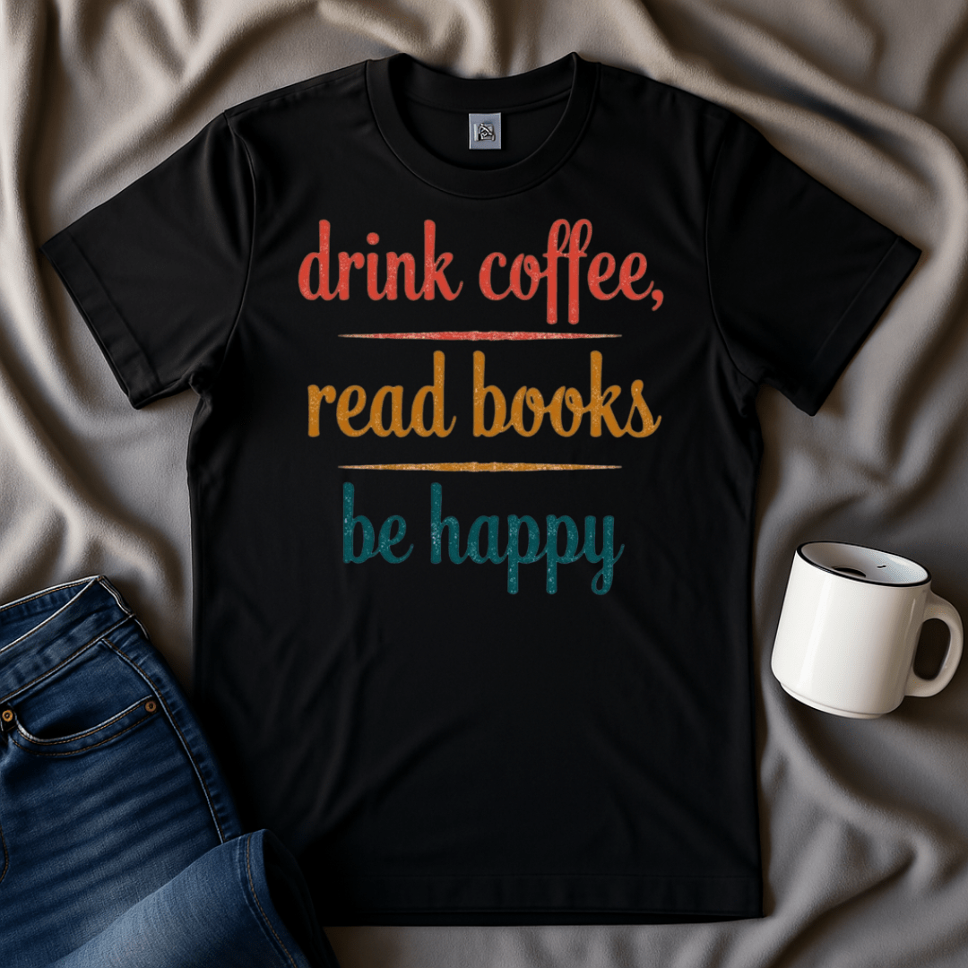 Drink Coffee, Read Books, Be Happy T Shirt