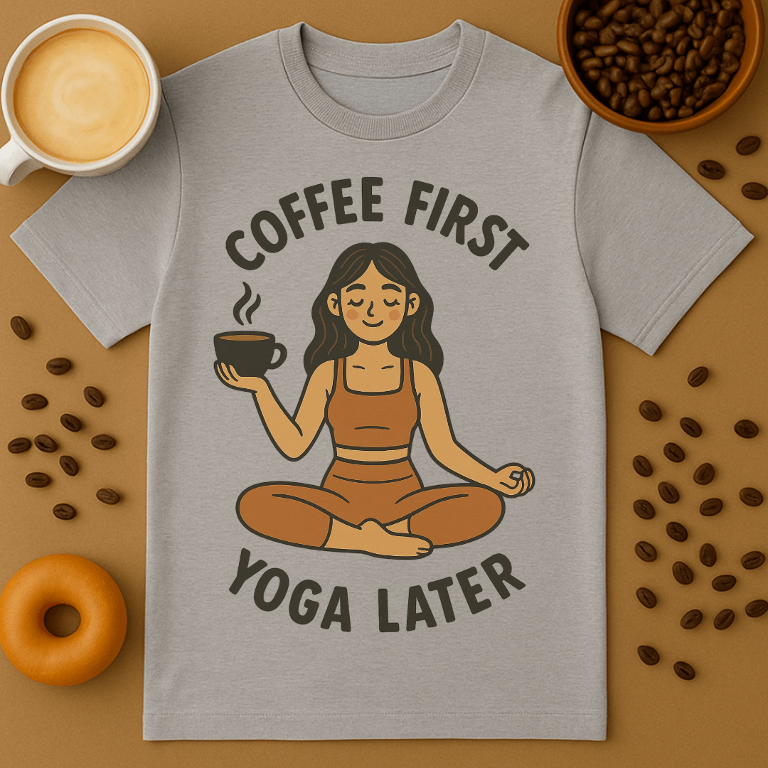 Coffee First Yoga Later T Shirt