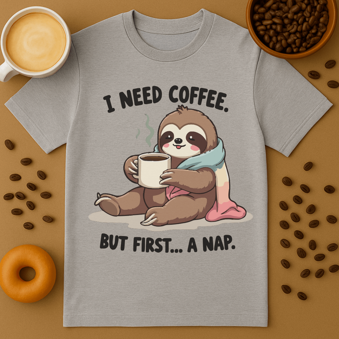 I Need Coffee, But First A Nap Tee