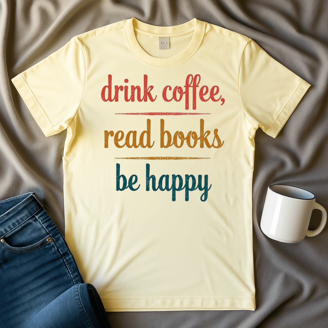 Drink Coffee, Read Books, Be Happy T Shirt