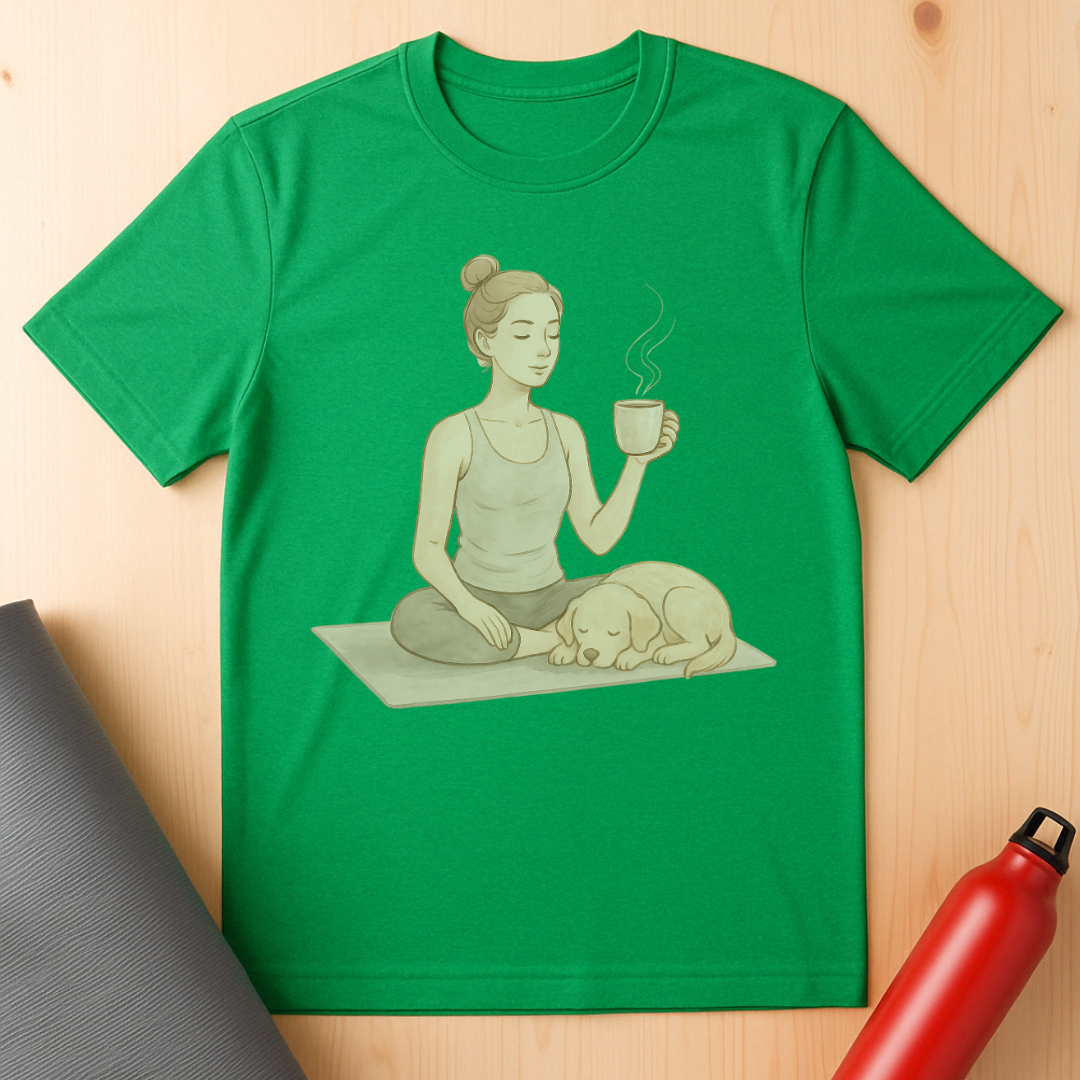 Soft Pastel Style Coffee Yoga Tee