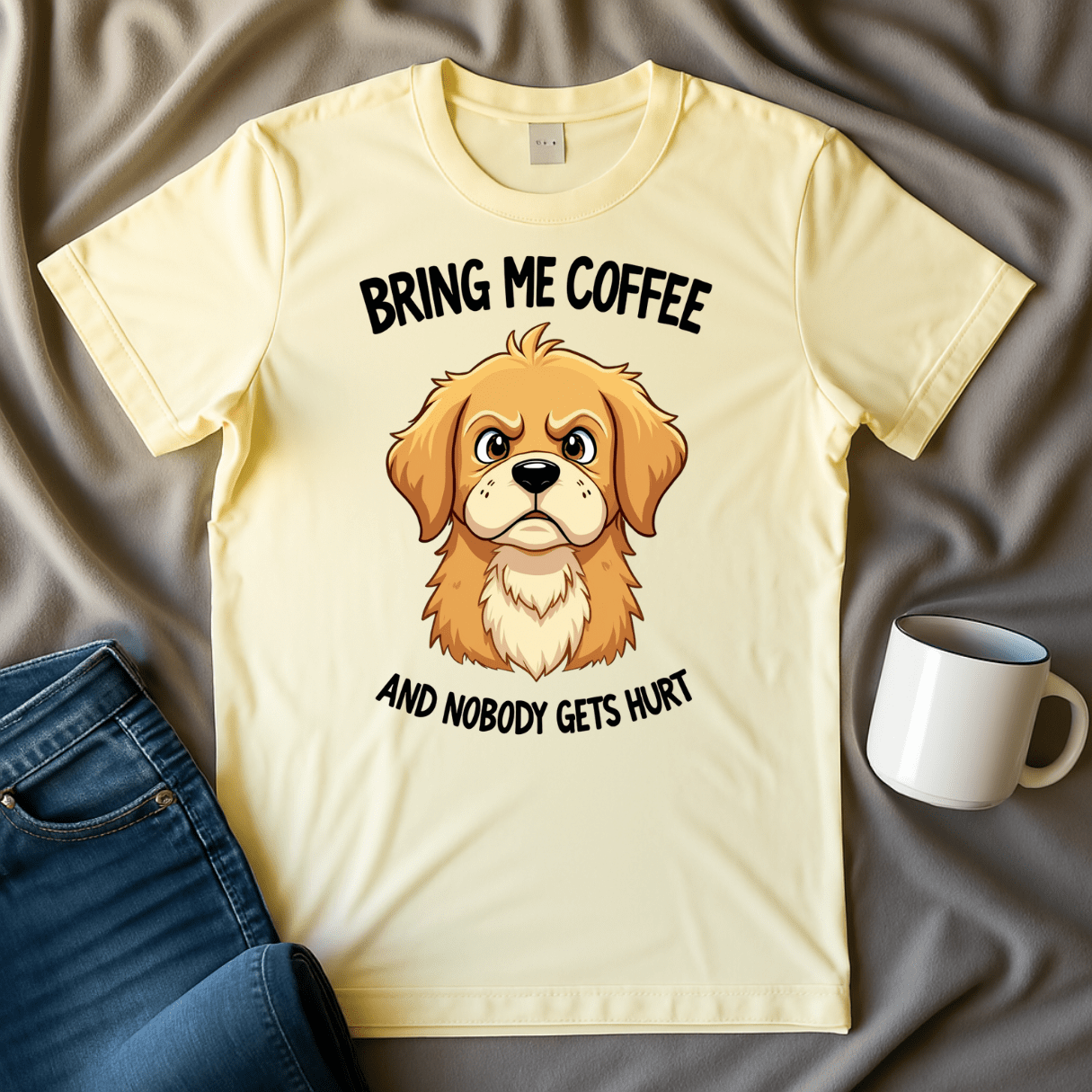 Bring Me Coffee And Nobody Gets Hurt Golden Retriver T-shirt
