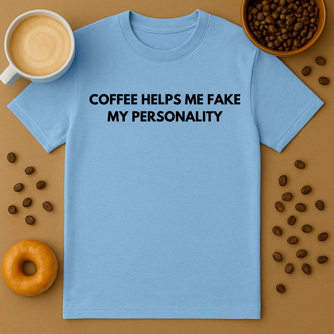 Coffee Helps Me Fake My Personality Tee