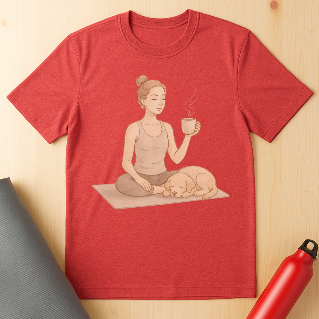 Soft Pastel Style Coffee Yoga Tee