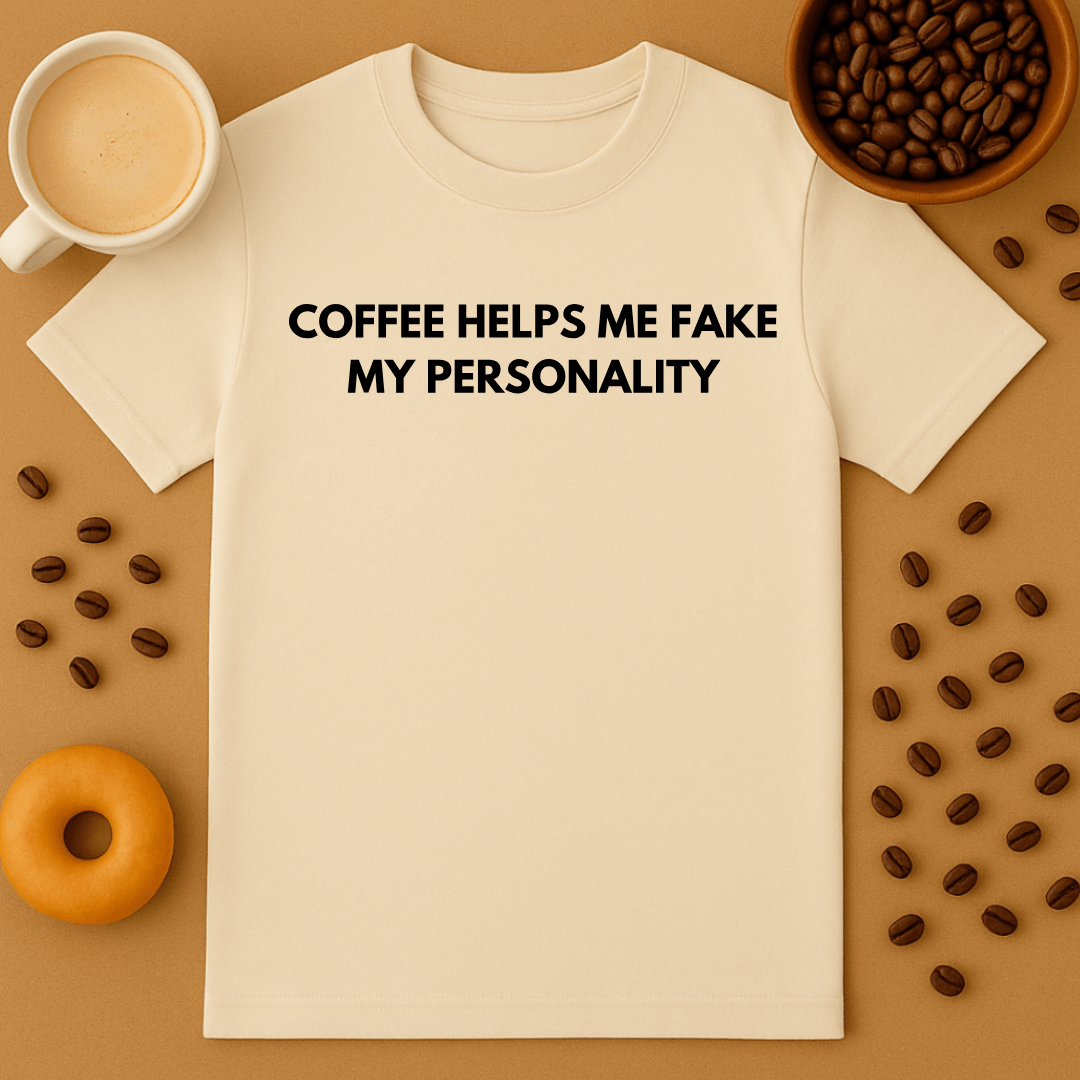 Coffee Helps Me Fake My Personality Tee