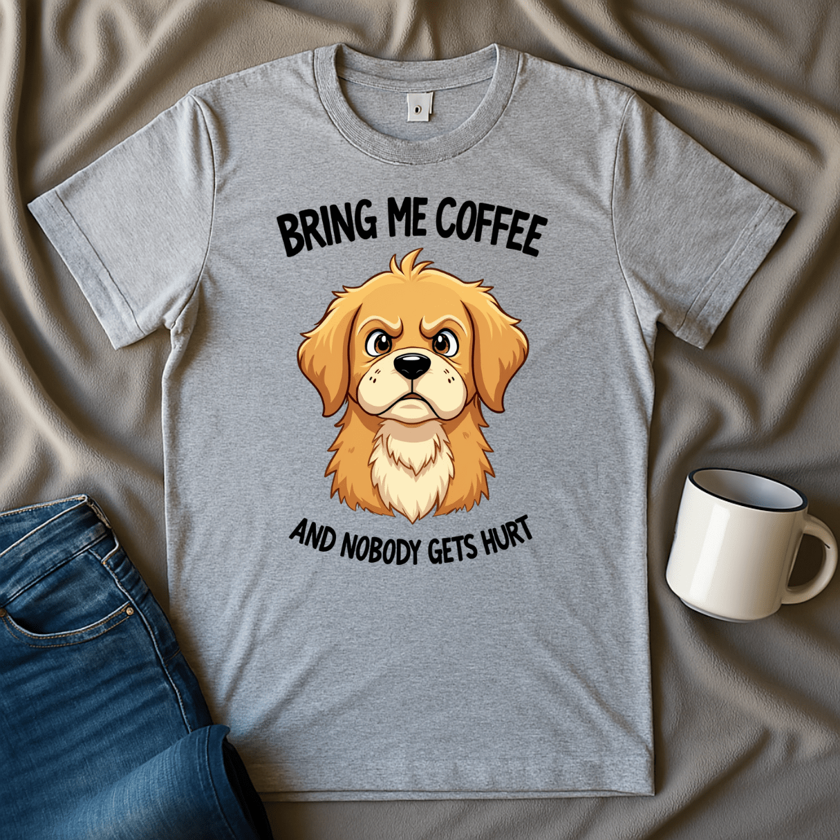 Bring Me Coffee And Nobody Gets Hurt Golden Retriver T-shirt