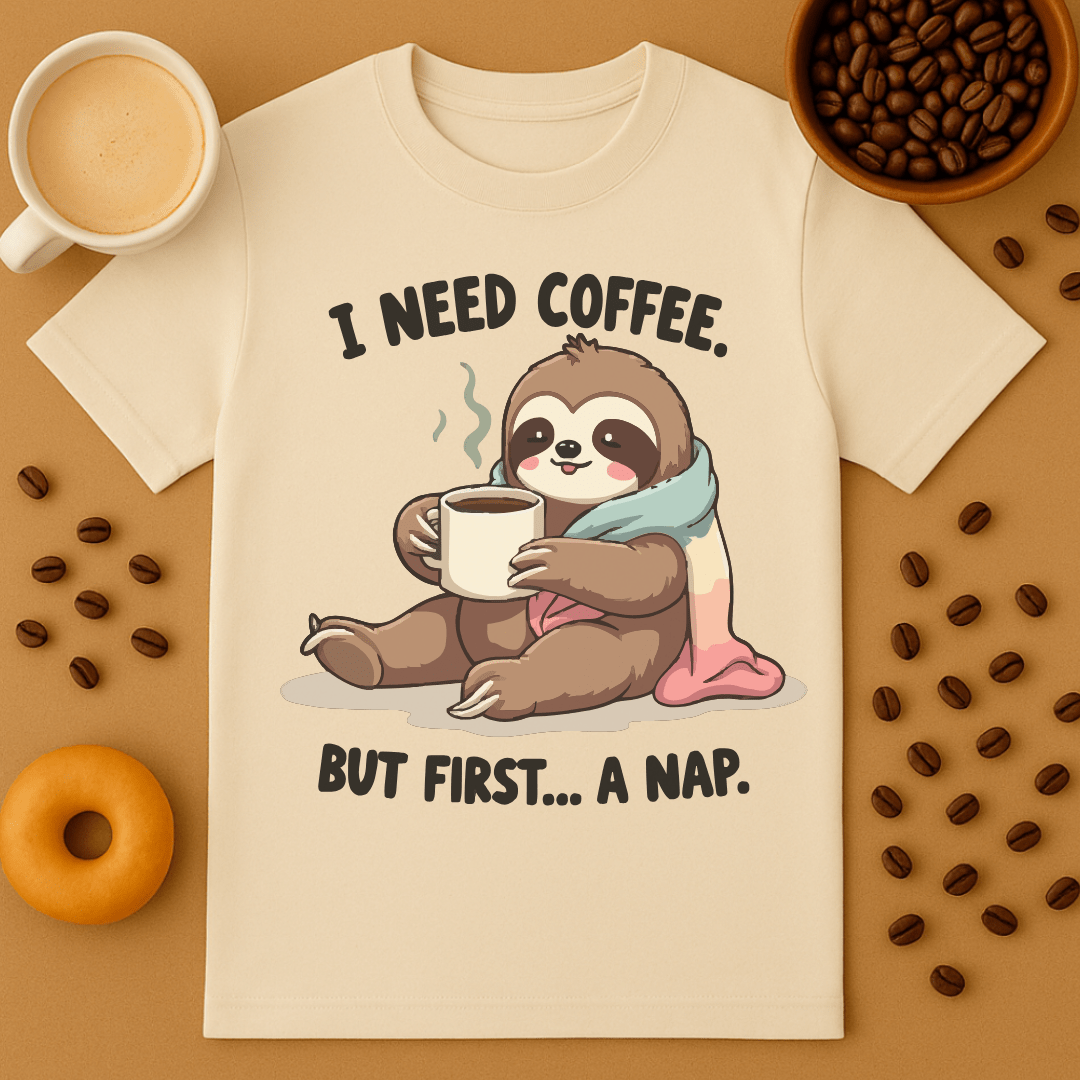 I Need Coffee, But First A Nap Tee