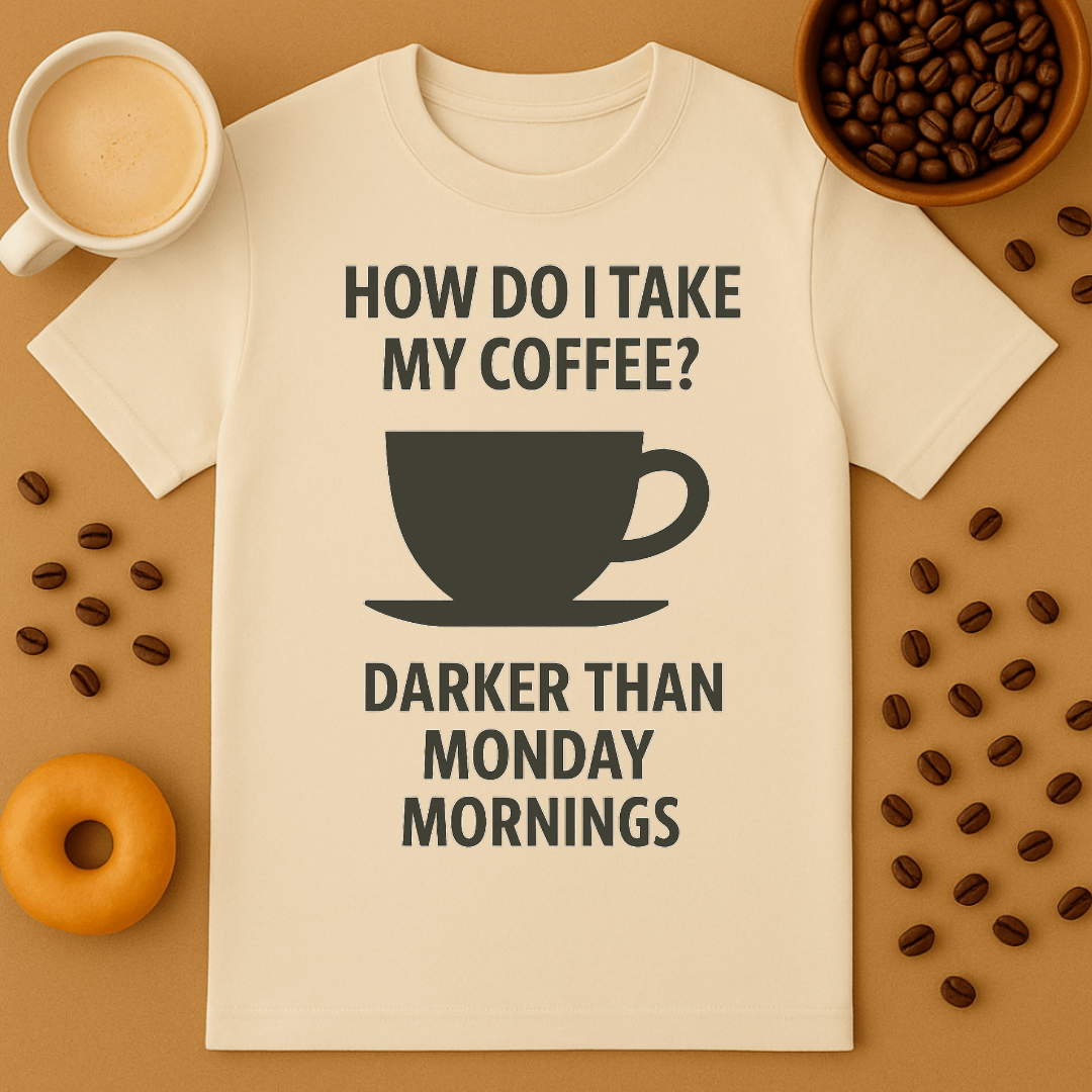 How Do I Take My Coffee? Darker Than Monday Mornings – Coffee Shirt
