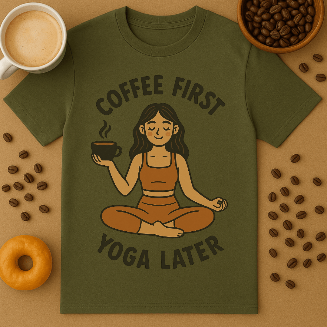 Coffee First Yoga Later T Shirt
