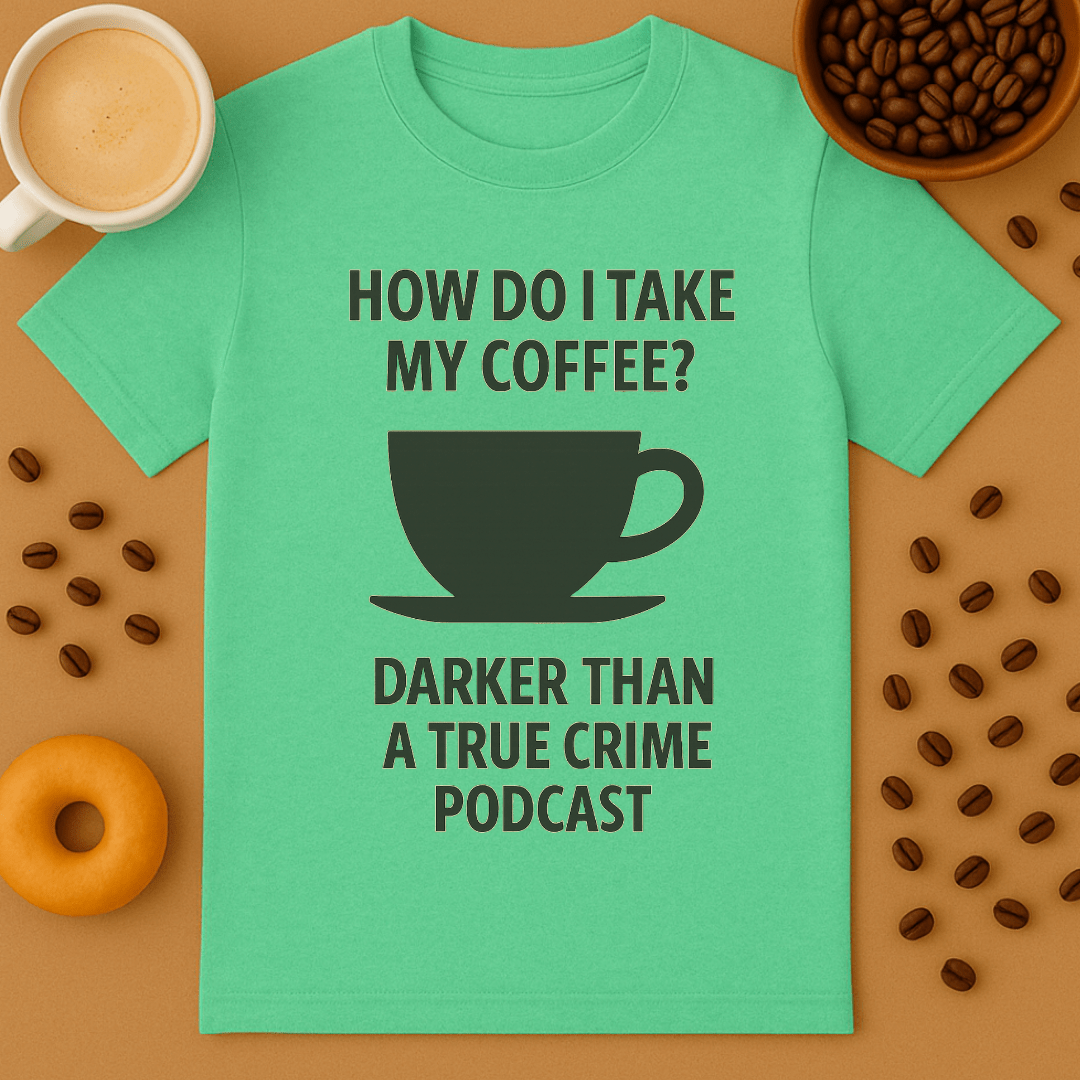 How Do I Take My Coffee? Darker Than A True Crime Podcast – Coffee Shirt