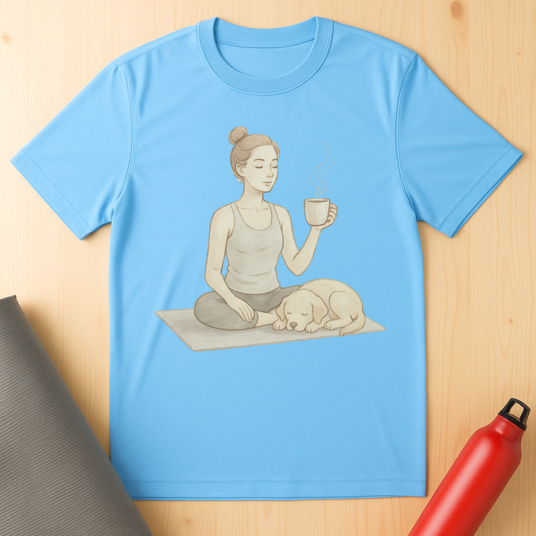 Soft Pastel Style Coffee Yoga Tee