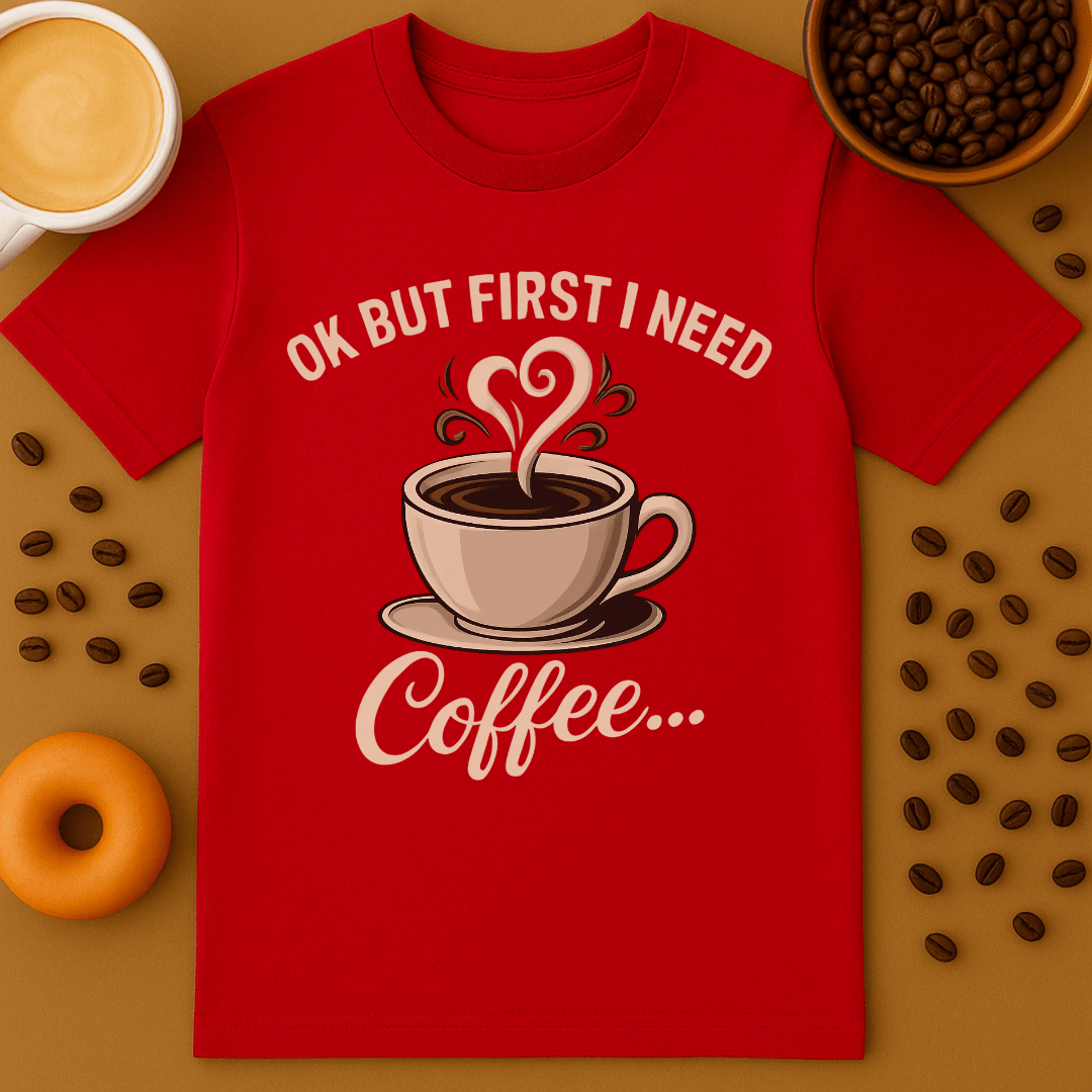 Okay But First I Need Coffee Graphic Shirt