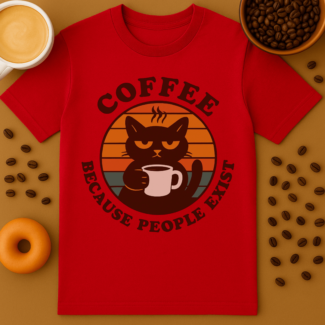 Coffee People People Exist Cat Shirt