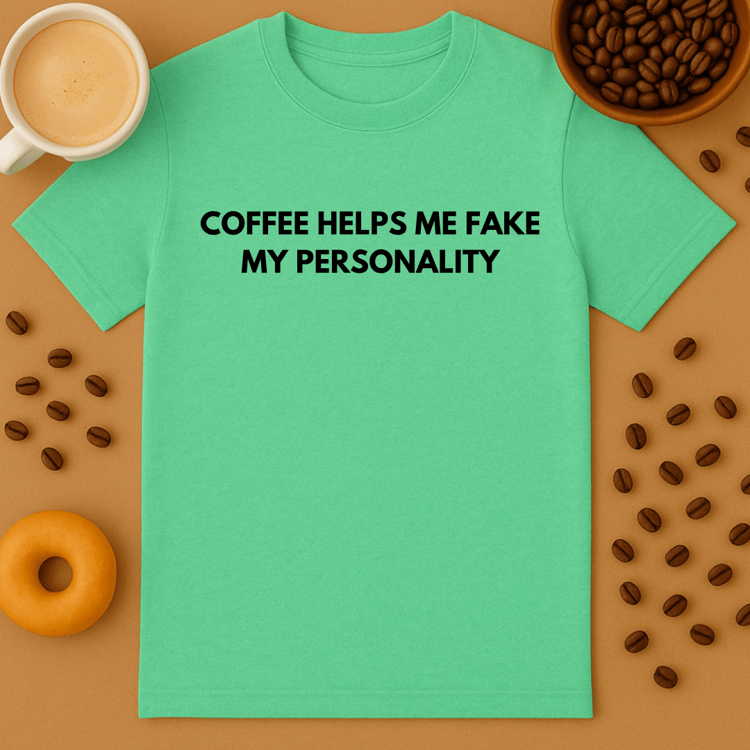 Coffee Helps Me Fake My Personality Tee