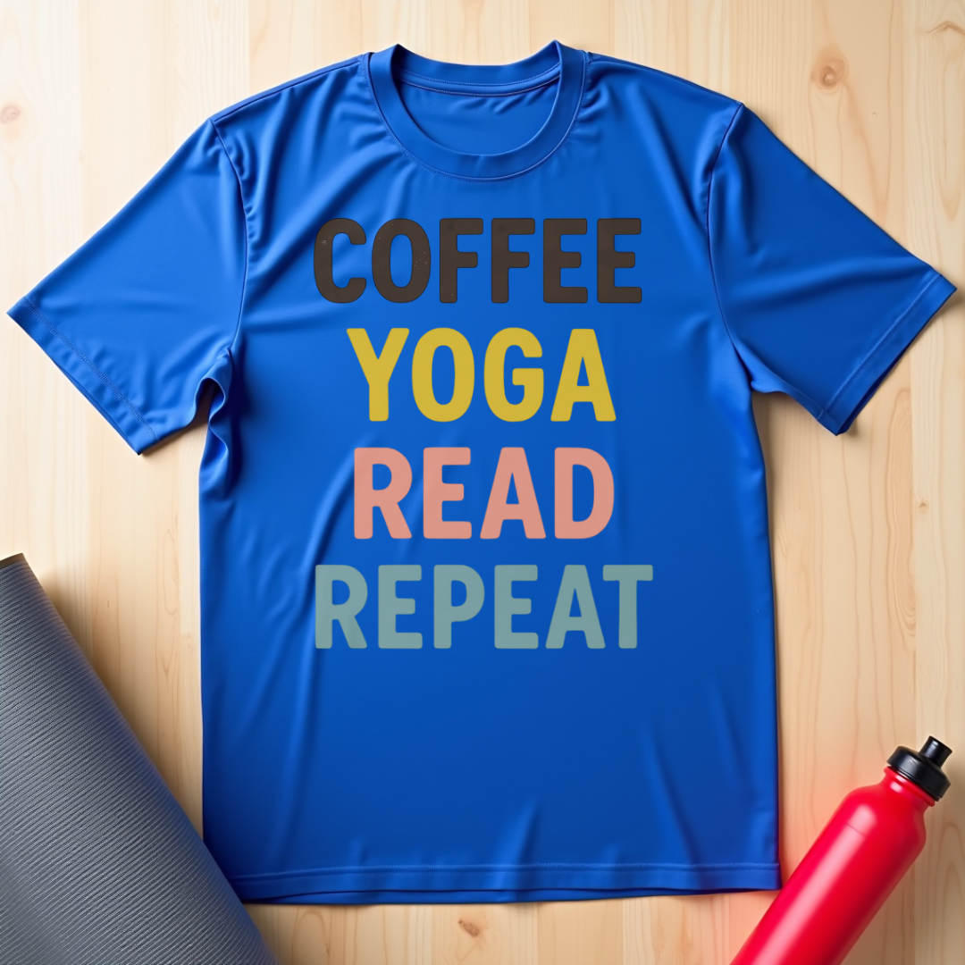 Coffee, Yoga, Read, Repeat Unisex Tee