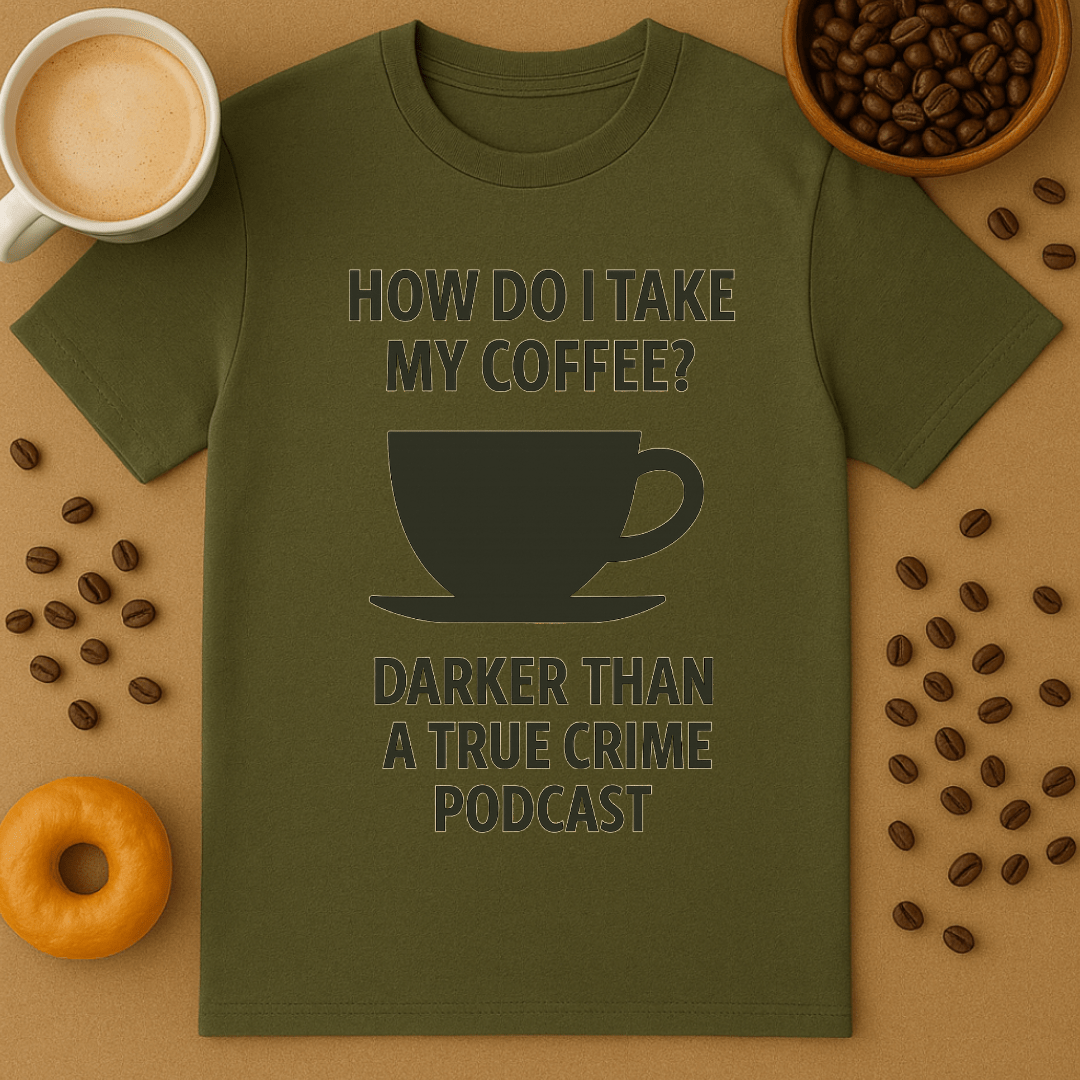 How Do I Take My Coffee? Darker Than A True Crime Podcast – Coffee Shirt