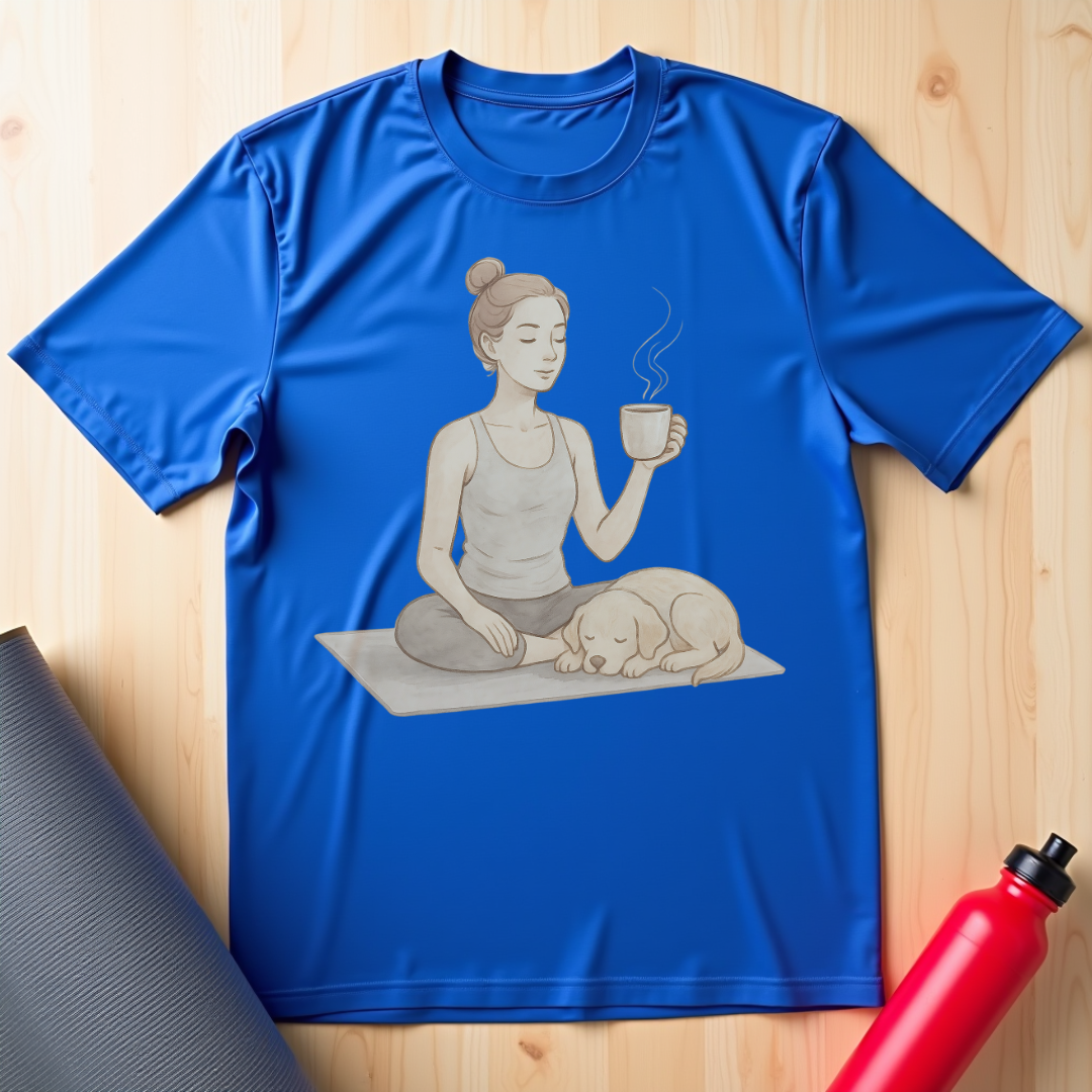 Soft Pastel Style Coffee Yoga Tee