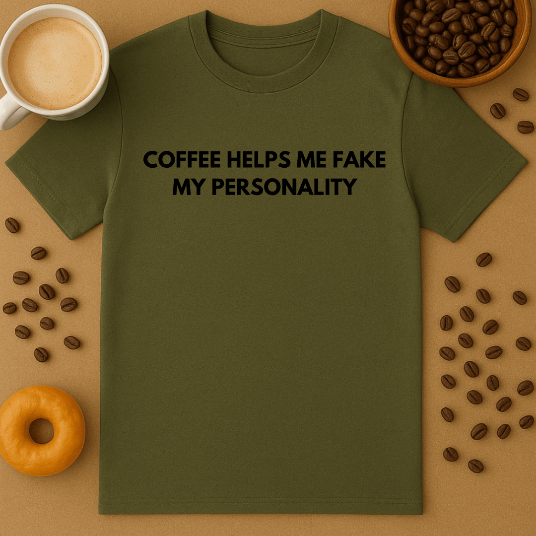 Coffee Helps Me Fake My Personality Tee