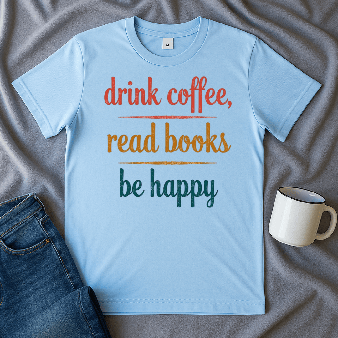 Drink Coffee, Read Books, Be Happy T Shirt