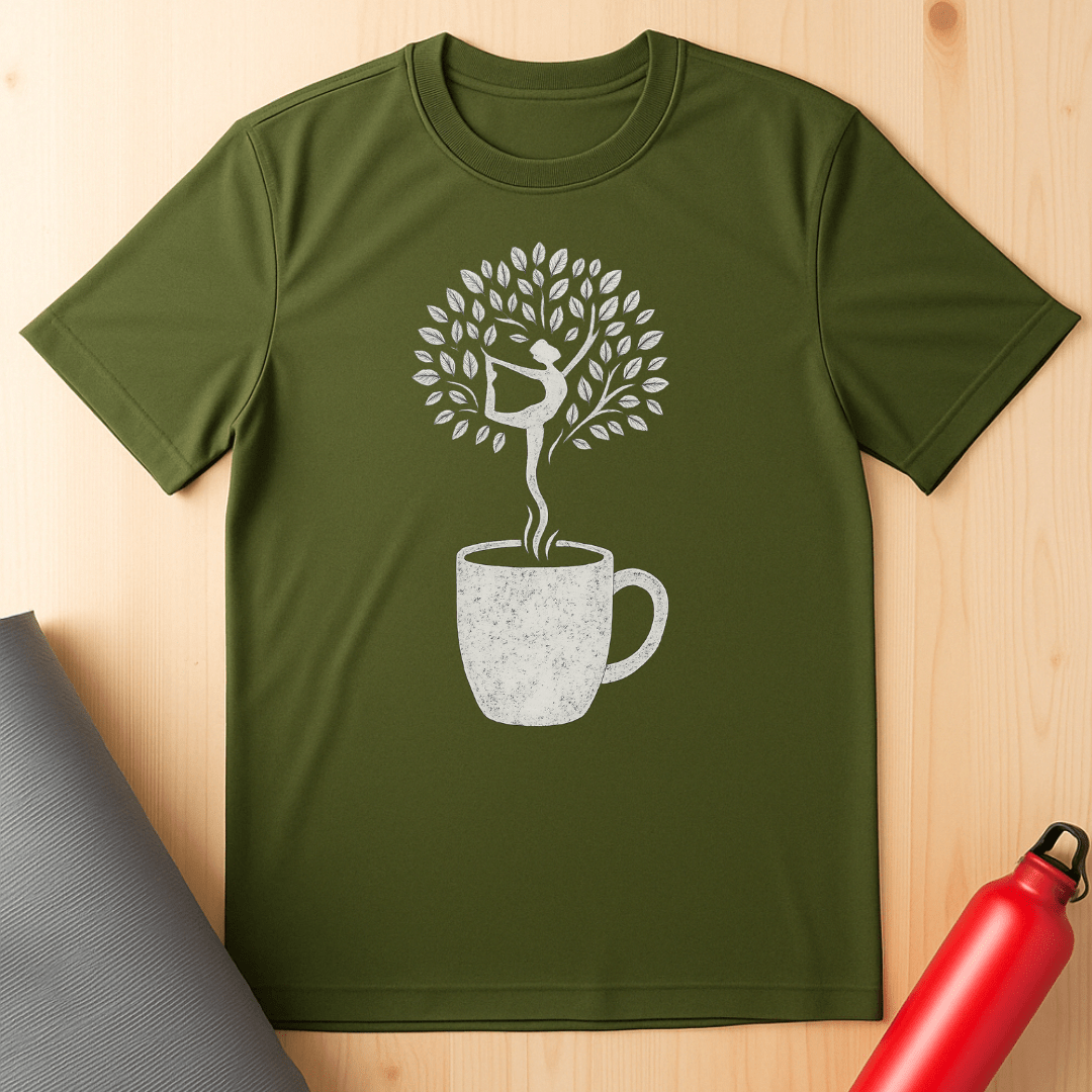 Coffee, Yoga Tree Tee