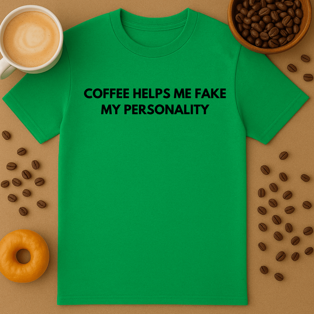Coffee Helps Me Fake My Personality Tee