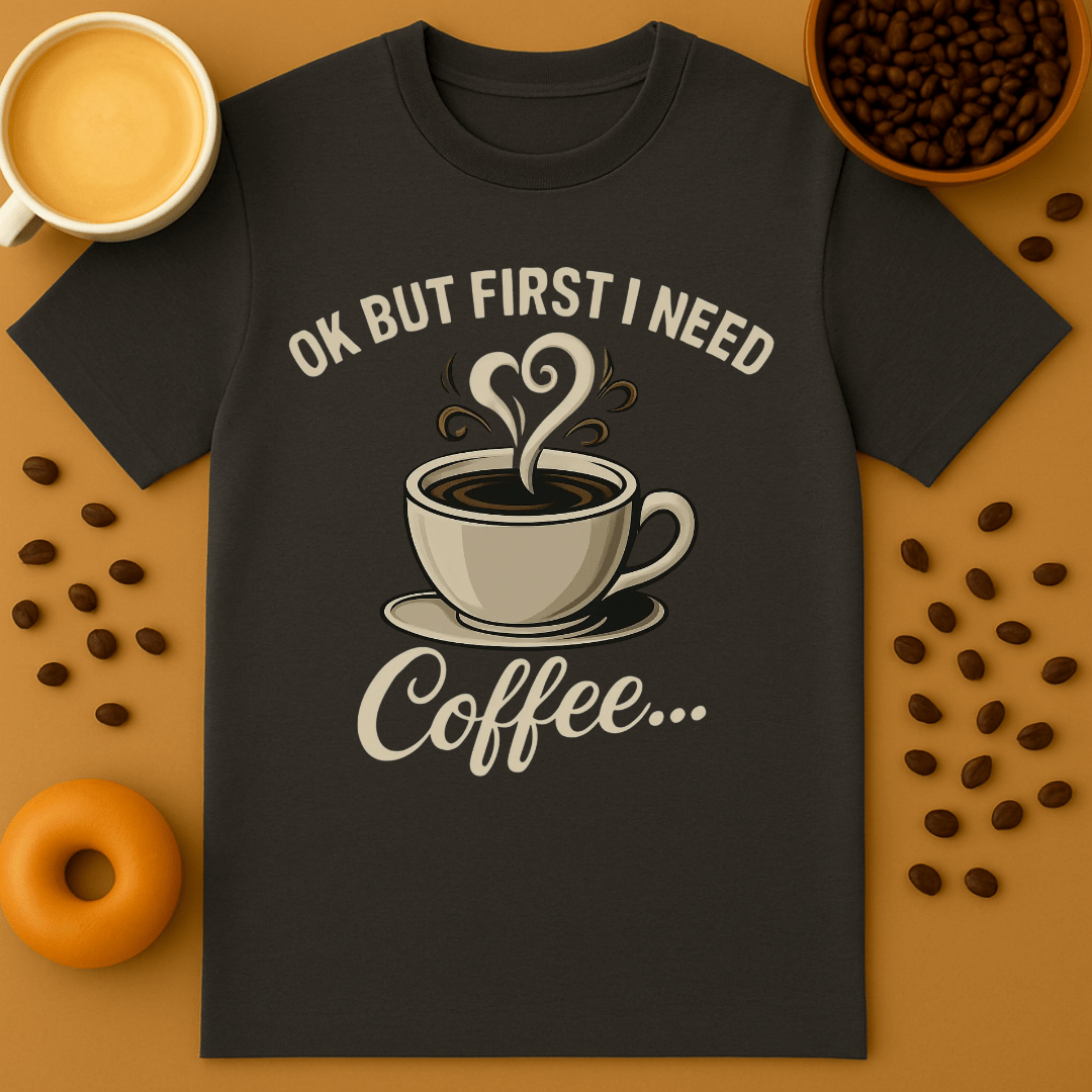 Okay But First I Need Coffee Graphic Shirt