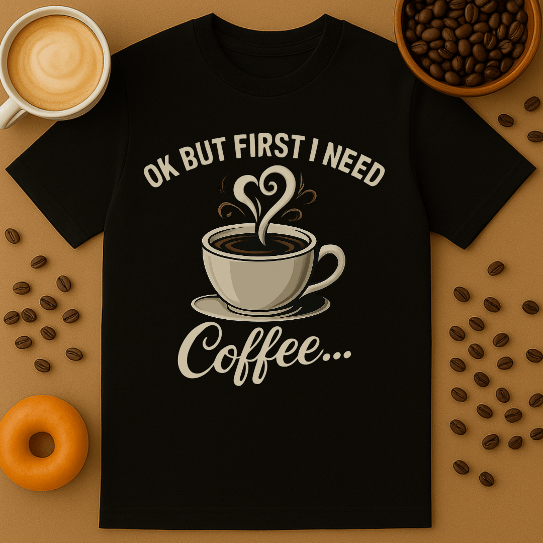 Okay But First I Need Coffee Graphic Shirt