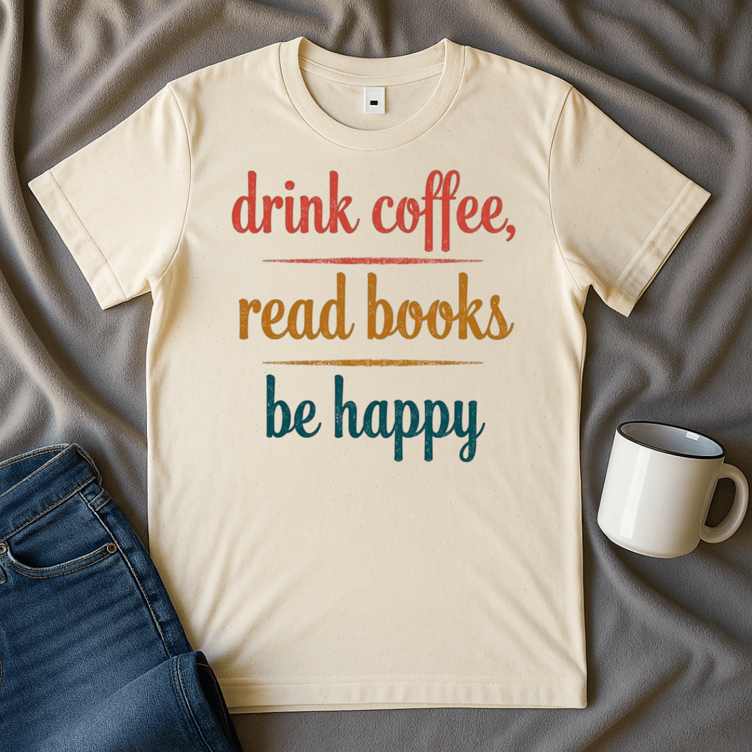 Drink Coffee, Read Books, Be Happy T Shirt