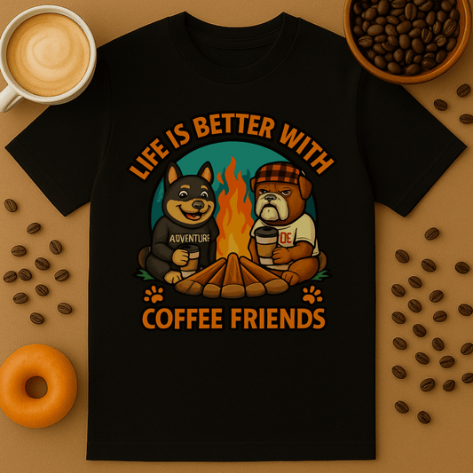 Coffee Friends Dog Shirt