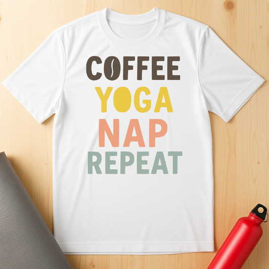Coffee, Yoga, Nap, Repeat Tee
