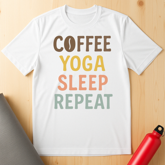 Coffee, Yoga, Sleep, Repeat Tee