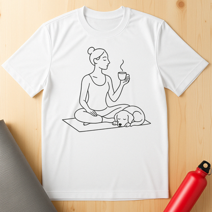 Yoga Line Art Dog Tee