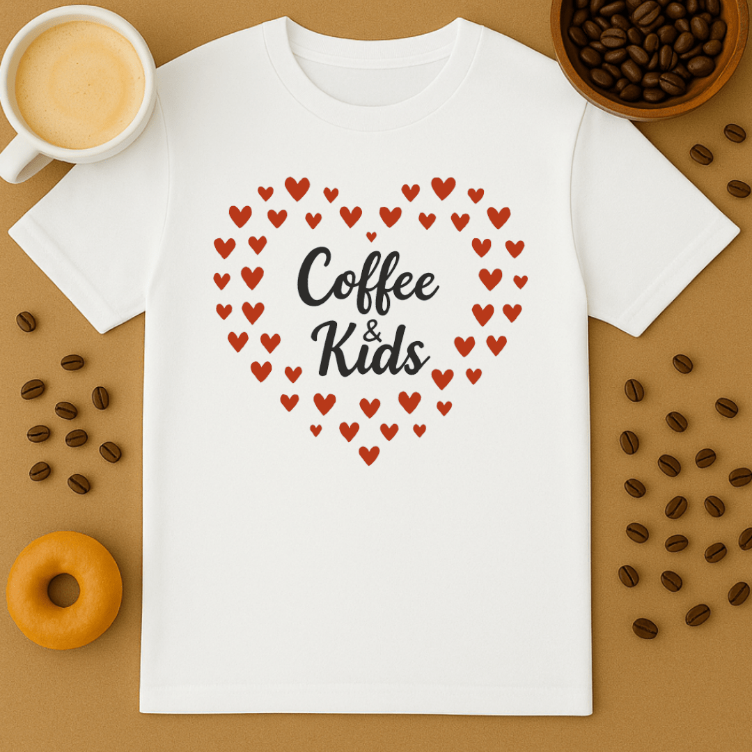 Coffee & Kids Heart Tee