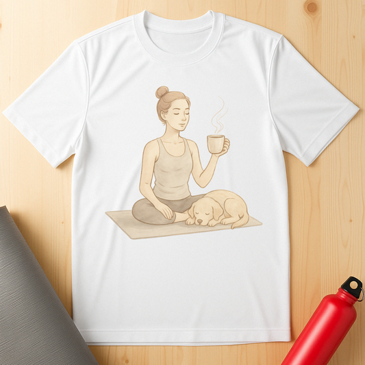 Soft Pastel Style Coffee Yoga Tee