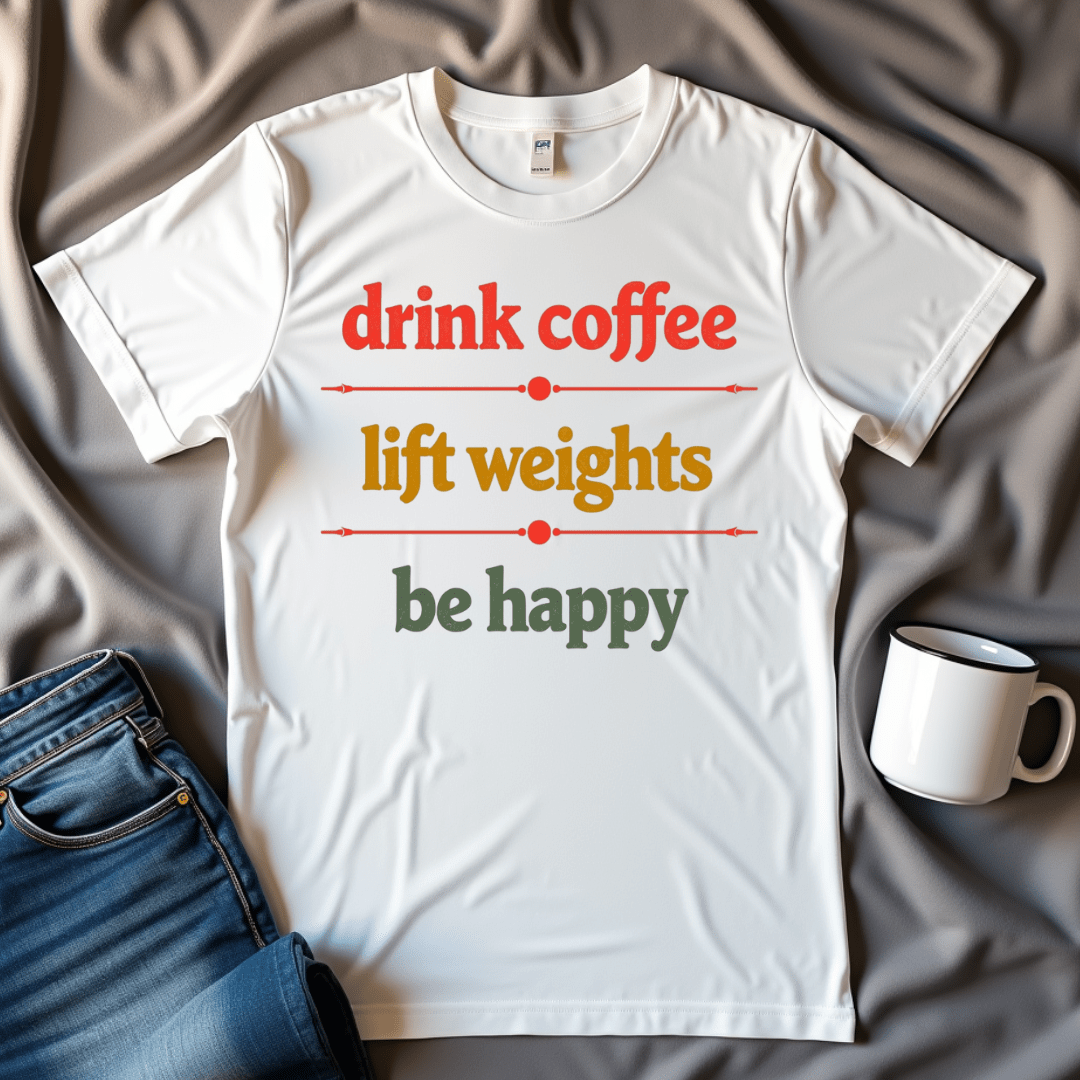 Drink Coffee, Lift Weights, Be Happy T Shirt