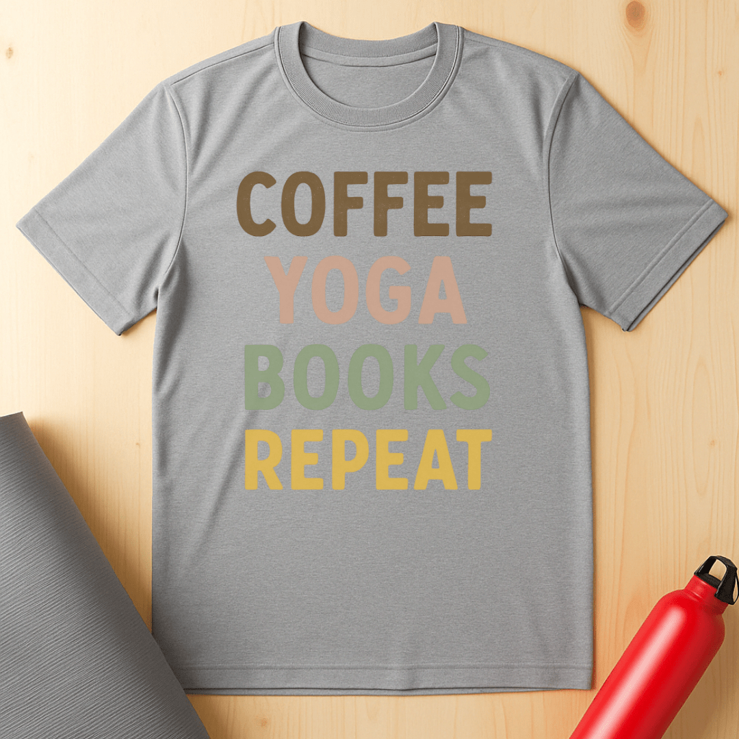 Coffee, Yoga, Books, Repeat Unisex Tee