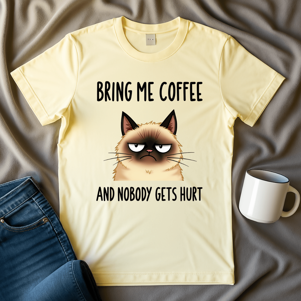 Bring Me Coffee, And Nobody Gets Hurt Cat T-shirt