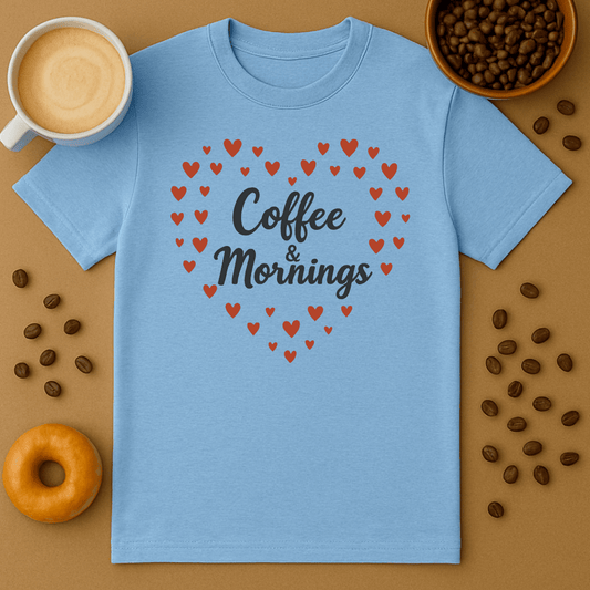 Coffee & Mornings Heart – Coffee Shirt